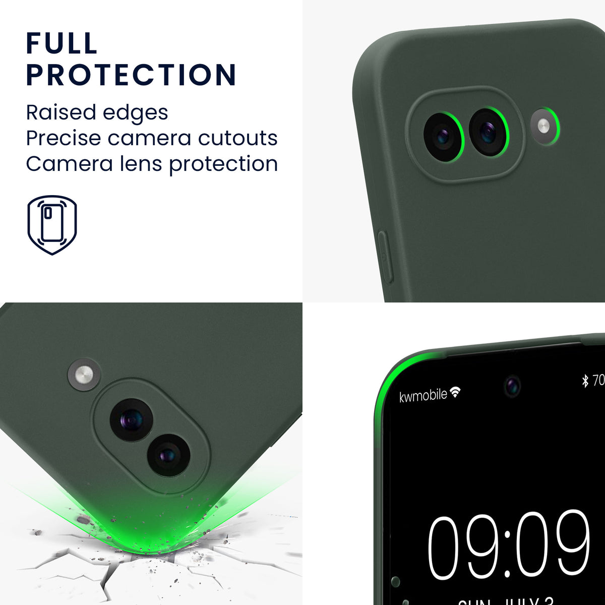 kwmobile Phone Case for Google Pixel 9a - Soft Phone Silicone Case Protective Cover