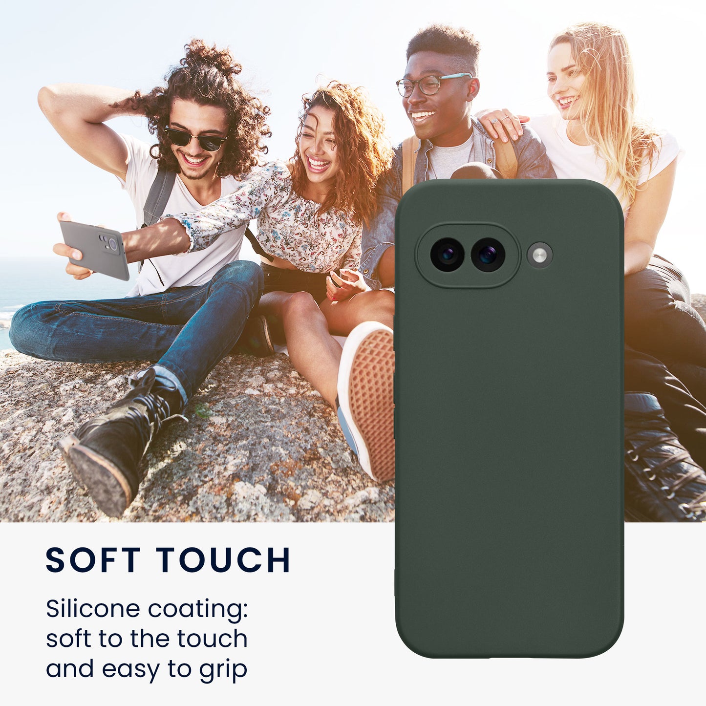 kwmobile Phone Case for Google Pixel 9a - Soft Phone Silicone Case Protective Cover