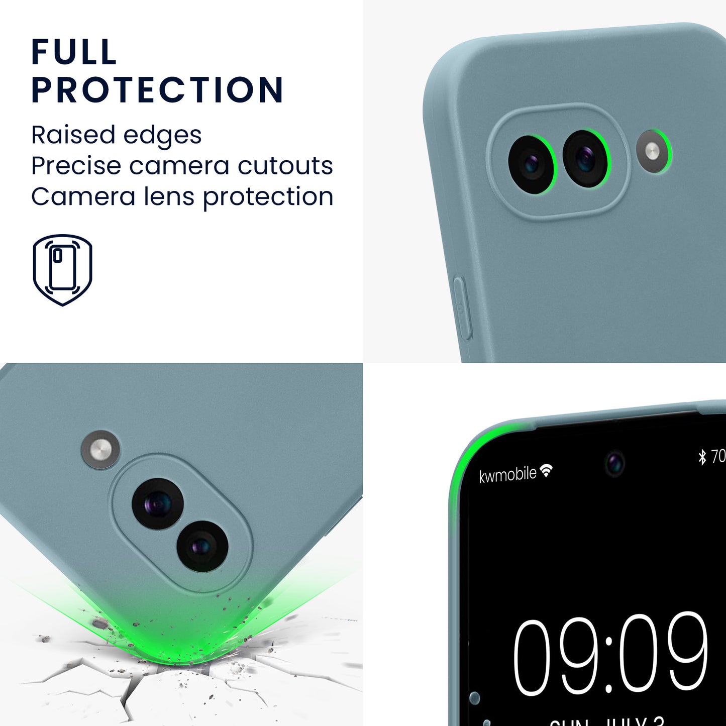 kwmobile Phone Case for Google Pixel 9a - Soft Phone Silicone Case Protective Cover