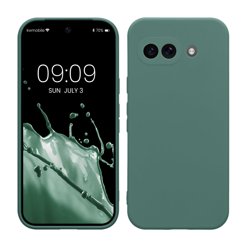 kwmobile Handyhülle für Google Pixel 9a Hülle - weiches Handy Silikon Case - Schutzhülle Cover - Tannengrün Tannengrün  