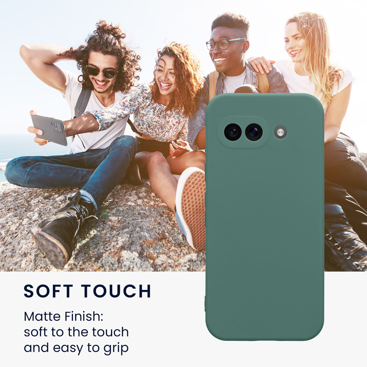 kwmobile Phone Case for Google Pixel 9a - Soft Phone Silicone Case Protective Cover