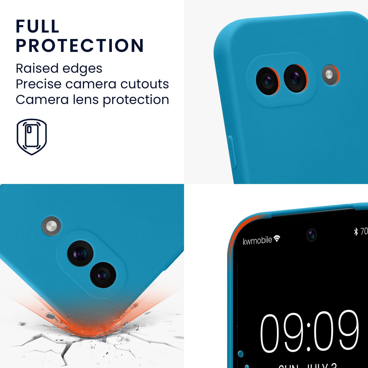kwmobile Phone Case for Google Pixel 9a - Soft Phone Silicone Case Protective Cover