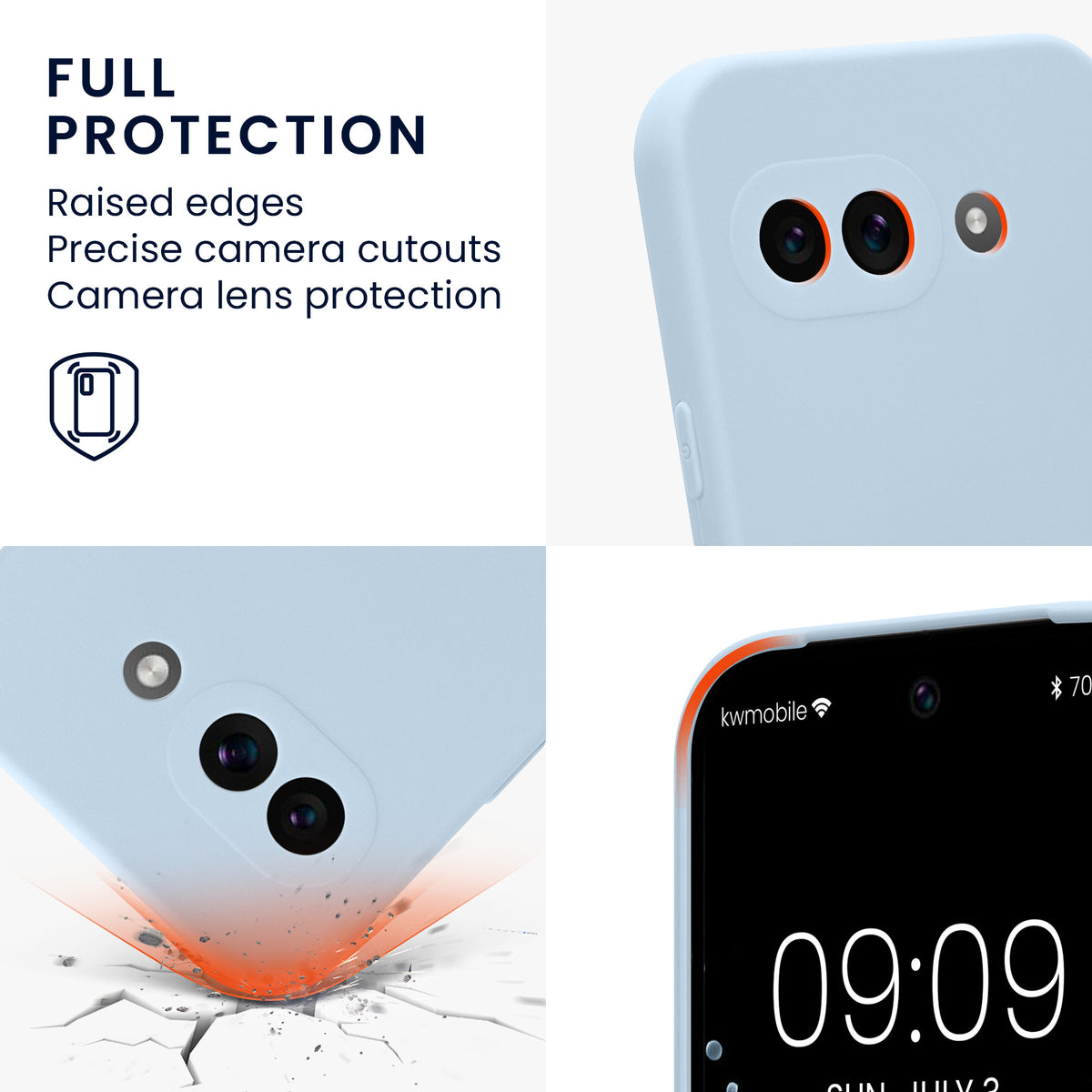 kwmobile Phone Case for Google Pixel 9a - Soft Phone Silicone Case Protective Cover
