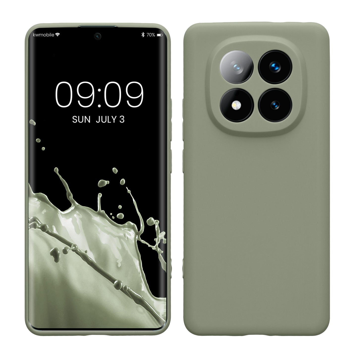 kwmobile Handyhülle für Xiaomi Redmi Note 14 Pro+ 5G / Redmi Note 14 Pro Plus 5G Hülle - weiches Handy Silikon Case - Schutzhülle Cover - Graugrün Graugrün  