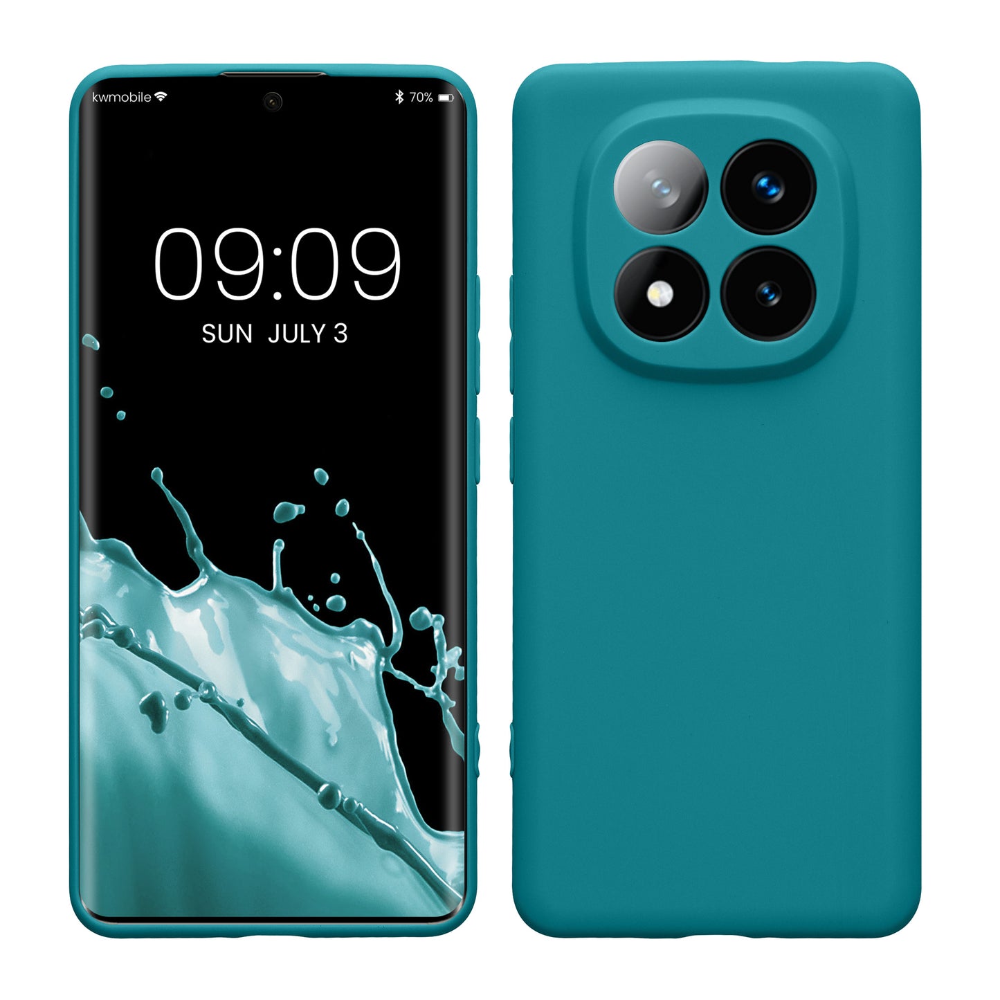 kwmobile Handyhülle für Xiaomi Redmi Note 14 Pro+ 5G / Redmi Note 14 Pro Plus 5G Hülle - weiches Handy Silikon Case - Schutzhülle Cover - Petrol matt Petrol matt  