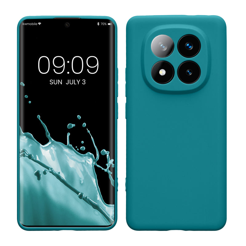 kwmobile Handyhülle für Xiaomi Redmi Note 14 Pro+ 5G / Redmi Note 14 Pro Plus 5G Hülle - weiches Handy Silikon Case - Schutzhülle Cover - Petrol matt Petrol matt  
