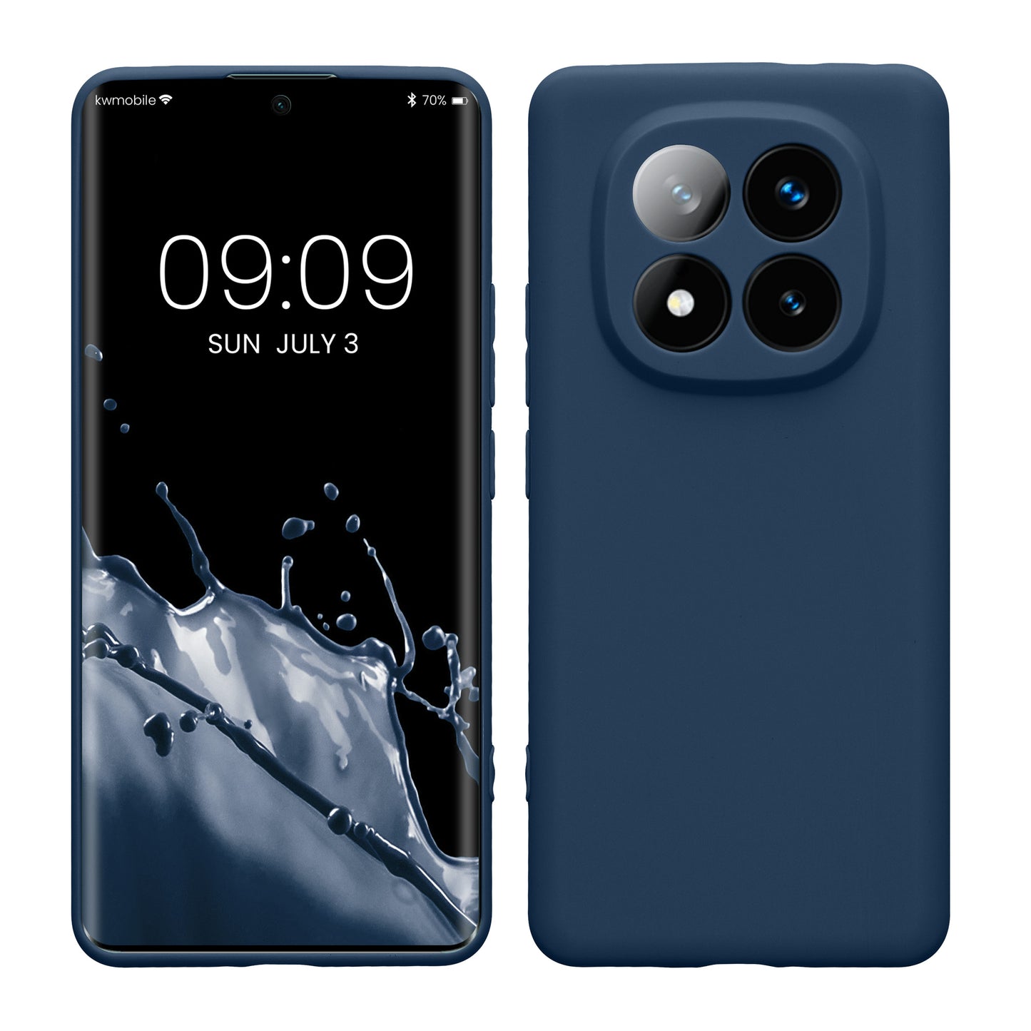 kwmobile Handyhülle für Xiaomi Redmi Note 14 Pro+ 5G / Redmi Note 14 Pro Plus 5G Hülle - weiches Handy Silikon Case - Schutzhülle Cover - Marineblau Marineblau  