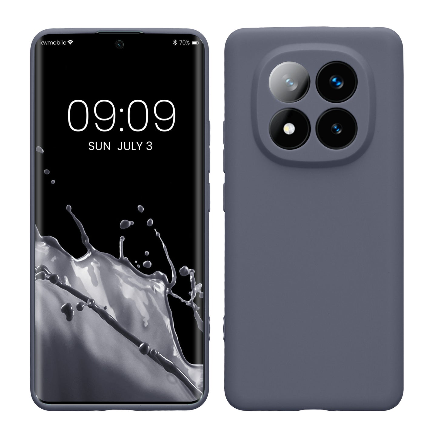 kwmobile Handyhülle für Xiaomi Redmi Note 14 Pro+ 5G / Redmi Note 14 Pro Plus 5G Hülle - weiches Handy Silikon Case - Schutzhülle Cover - Blaugrau Blaugrau  