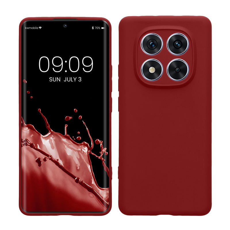 kwmobile Handyhülle für Xiaomi Redmi Note 14 Pro 5G / Poco X7 Hülle - weiches Handy Silikon Case - Schutzhülle Cover - Rhabarber Rot Rhabarber Rot  