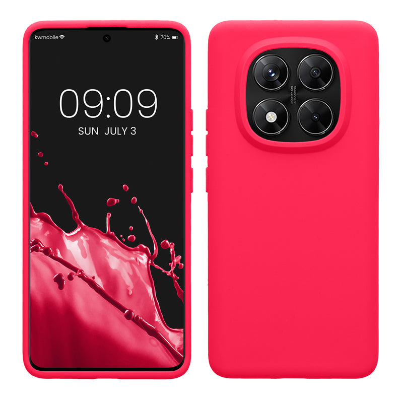 kwmobile Handyhülle für Xiaomi Redmi Note 14 Pro 5G / Redmi Note 14 Pro+ 5G / Poco X7 Hülle - Case Silikon - Kabelloses Laden - Schutzhülle Cover in Neon Pink Neon Pink  