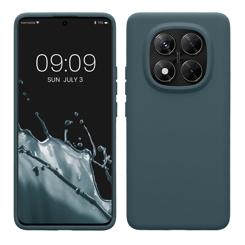 kwmobile Handyhülle für Xiaomi Redmi Note 14 Pro 5G / Redmi Note 14 Pro+ 5G / Poco X7 Hülle - Case Silikon - Kabelloses Laden - Schutzhülle Cover in Dunkler Schiefer Dunkler Schiefer  