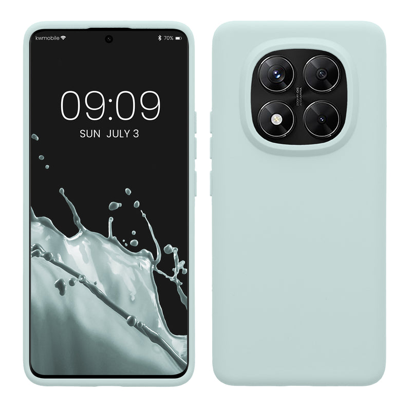 kwmobile Handyhülle für Xiaomi Redmi Note 14 Pro 5G / Redmi Note 14 Pro+ 5G / Poco X7 Hülle - Case Silikon - Kabelloses Laden - Schutzhülle Cover in Cool Mint Cool Mint  