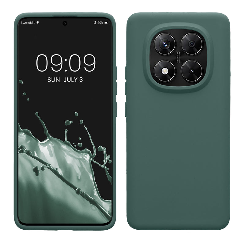 kwmobile Handyhülle für Xiaomi Redmi Note 14 Pro 5G / Redmi Note 14 Pro+ 5G / Poco X7 Hülle - Case Silikon - Kabelloses Laden - Schutzhülle Cover in Blaugrün Blaugrün  