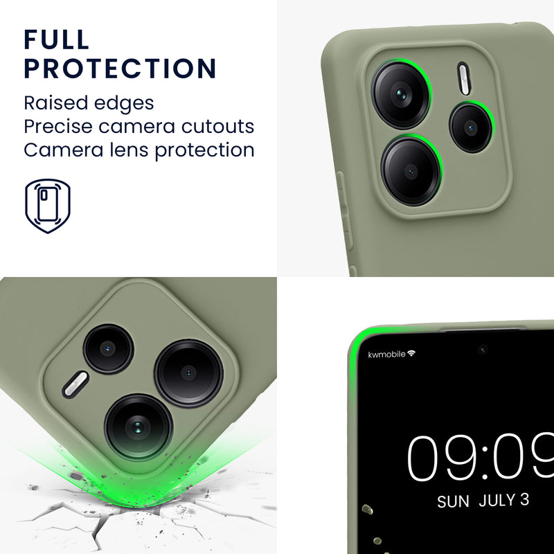 kwmobile Phone Case for Xiaomi Redmi Note 14 5G (Not for 4G) - Soft Silicone Phone Case - Protective Cover