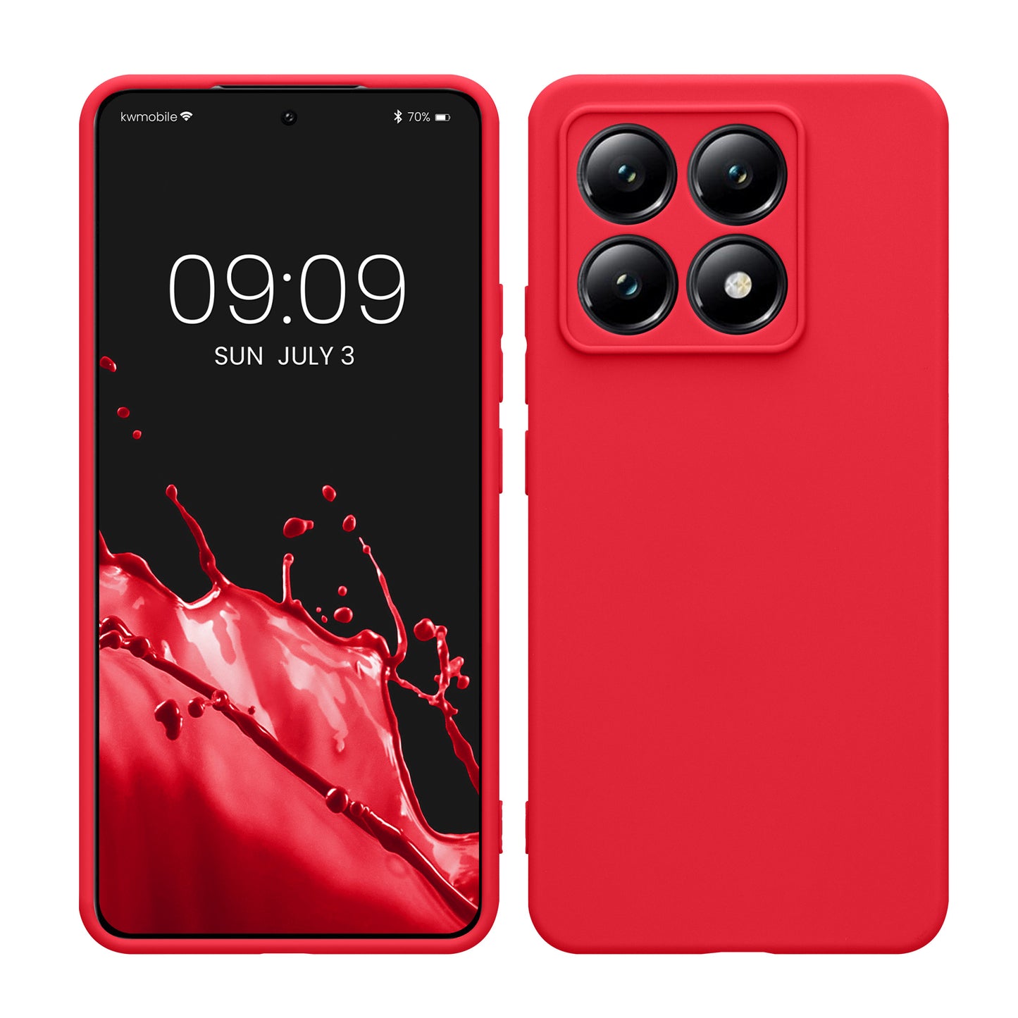 kwmobile Handyhülle für Xiaomi 14T Hülle - weiches Handy Silikon Case - Schutzhülle Cover - Neon Pink Neon Pink  