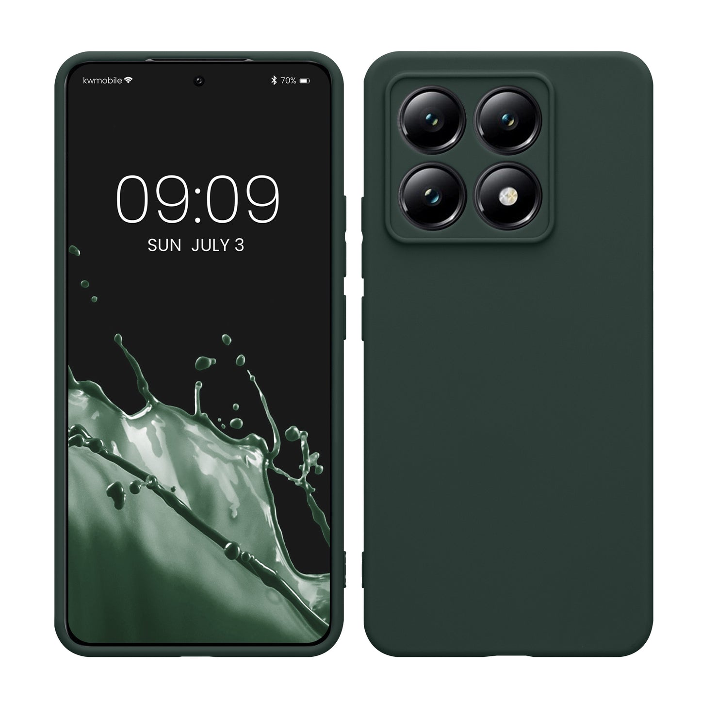 kwmobile Handyhülle für Xiaomi 14T Hülle - weiches Handy Silikon Case - Schutzhülle Cover - Moosgrün Moosgrün  