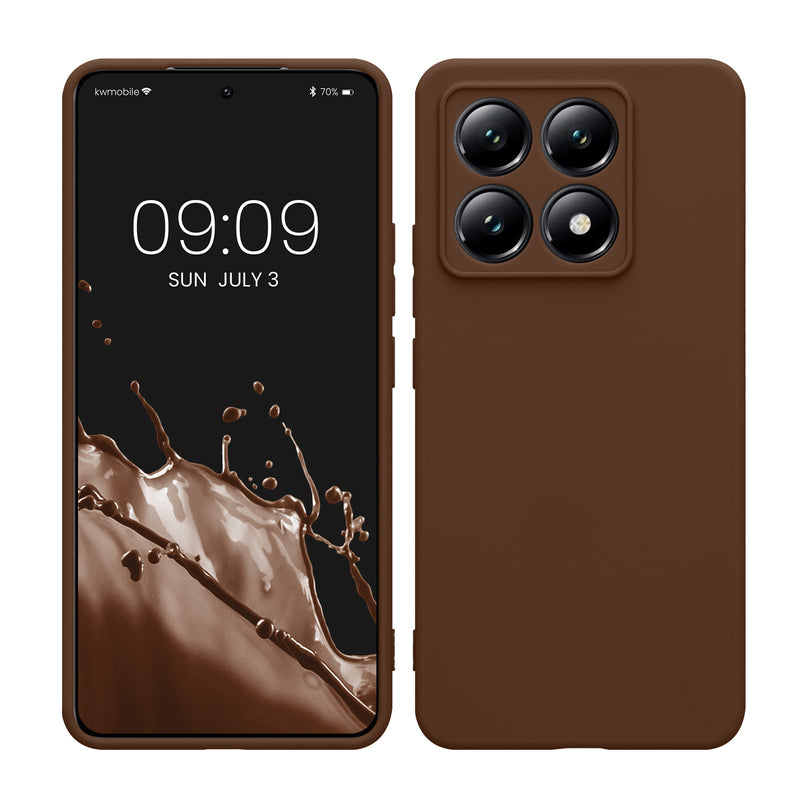 kwmobile Handyhülle für Xiaomi 14T Hülle - weiches Handy Silikon Case - Schutzhülle Cover - Chocolate Chocolate  