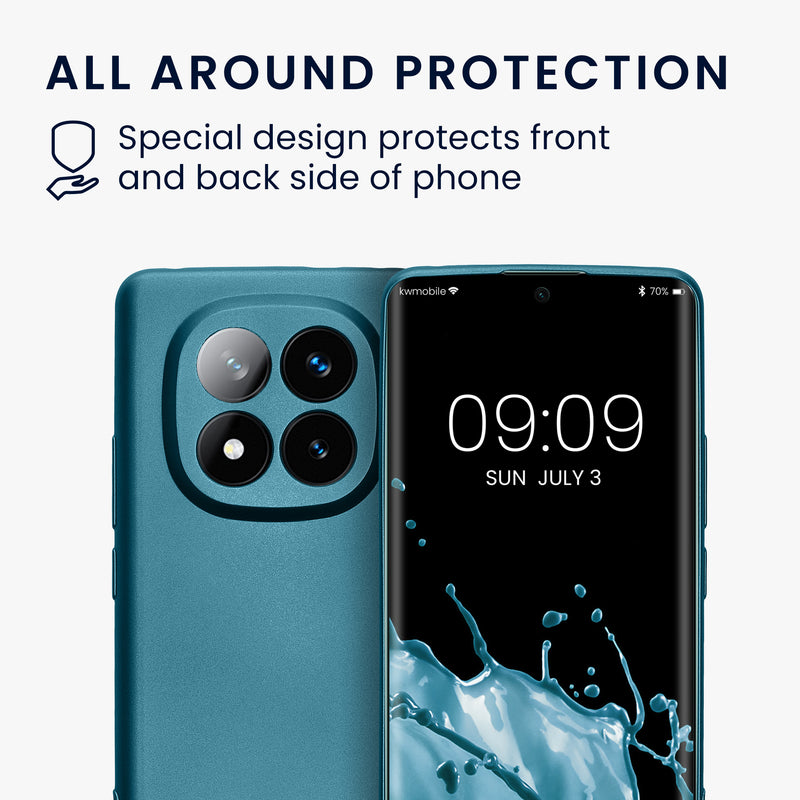 kwmobile Phone Case Compatible with Xiaomi Redmi Note 14 Pro+ 5G / Redmi Note 14 Pro Plus 5G Case - Soft Silicone Case Metallic Shimmer