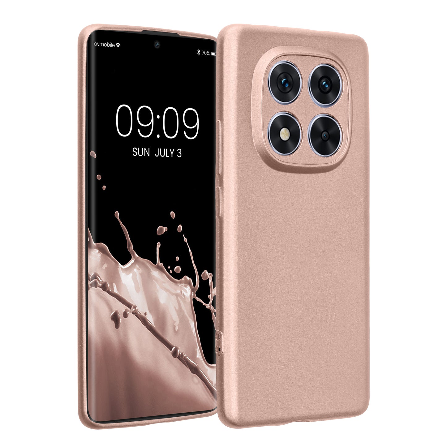 kwmobile Handyhülle für Xiaomi Redmi Note 14 Pro 5G / Poco X7 Hülle - weiche Silikon Case metallisch schimmernd - Schutzhülle Cover - Metallic Rosegold Metallic Rosegold  