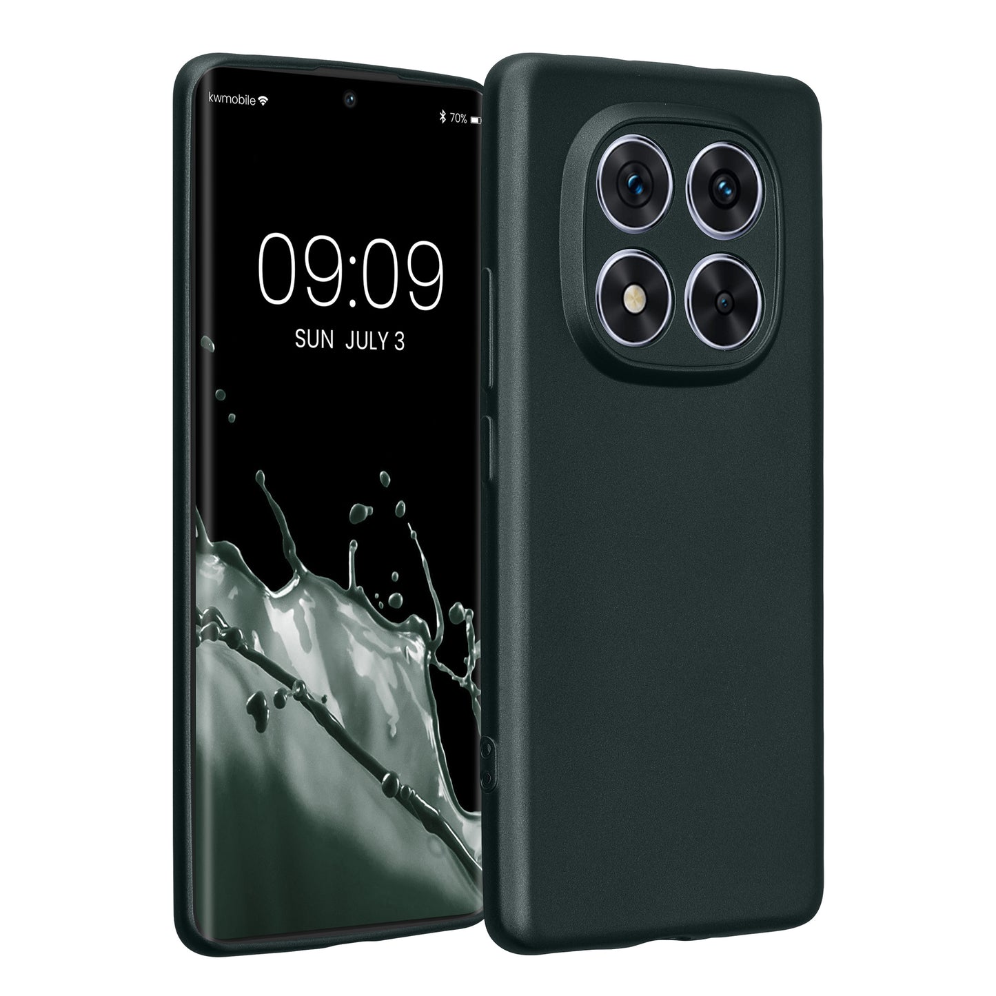 kwmobile Handyhülle für Xiaomi Redmi Note 14 Pro 5G / Poco X7 Hülle - weiche Silikon Case metallisch schimmernd - Schutzhülle Cover - Metallic Petrol Metallic Petrol  