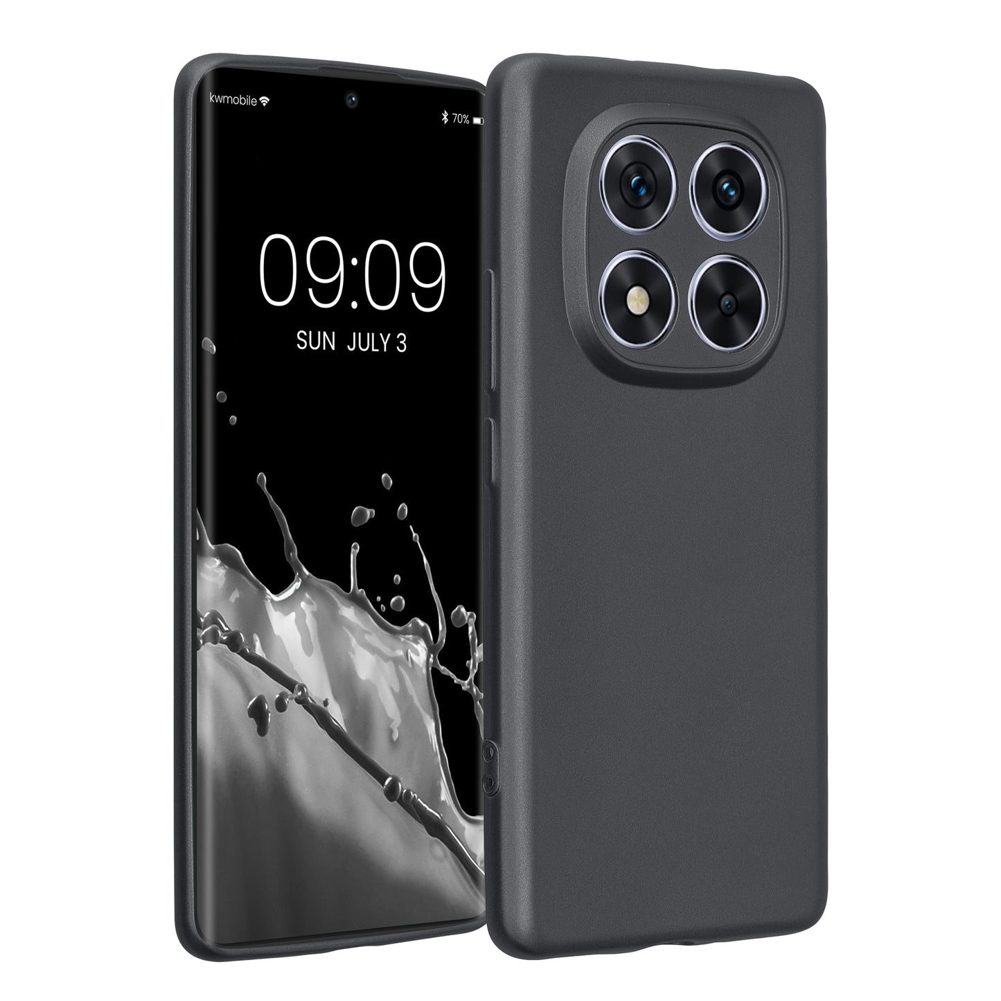kwmobile Handyhülle für Xiaomi Redmi Note 14 Pro 5G / Poco X7 Hülle - weiche Silikon Case metallisch schimmernd - Schutzhülle Cover - Metallic Grau Metallic Grau  