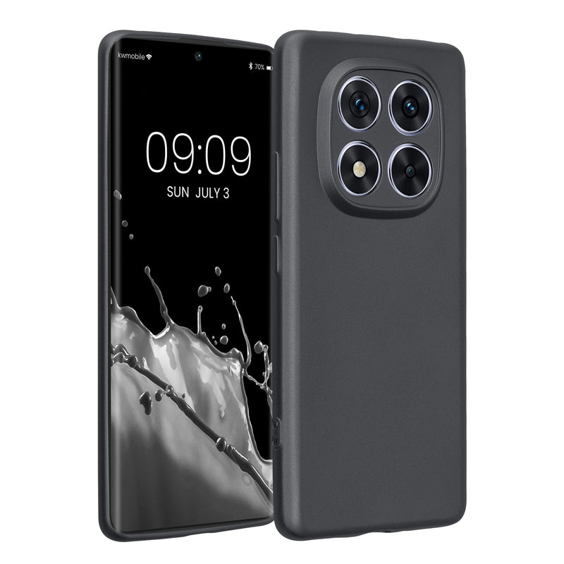 kwmobile Handyhülle für Xiaomi Redmi Note 14 Pro 5G / Poco X7 Hülle - weiche Silikon Case metallisch schimmernd - Schutzhülle Cover - Metallic Grau Metallic Grau  