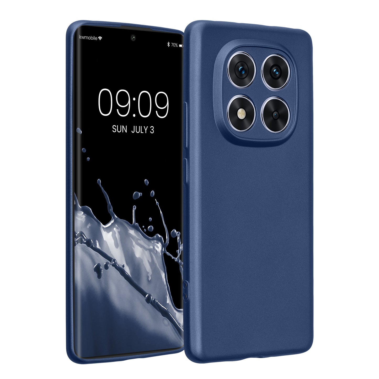 kwmobile Handyhülle für Xiaomi Redmi Note 14 Pro 5G / Poco X7 Hülle - weiche Silikon Case metallisch schimmernd - Schutzhülle Cover - Metallic Dunkelblau Metallic Dunkelblau  