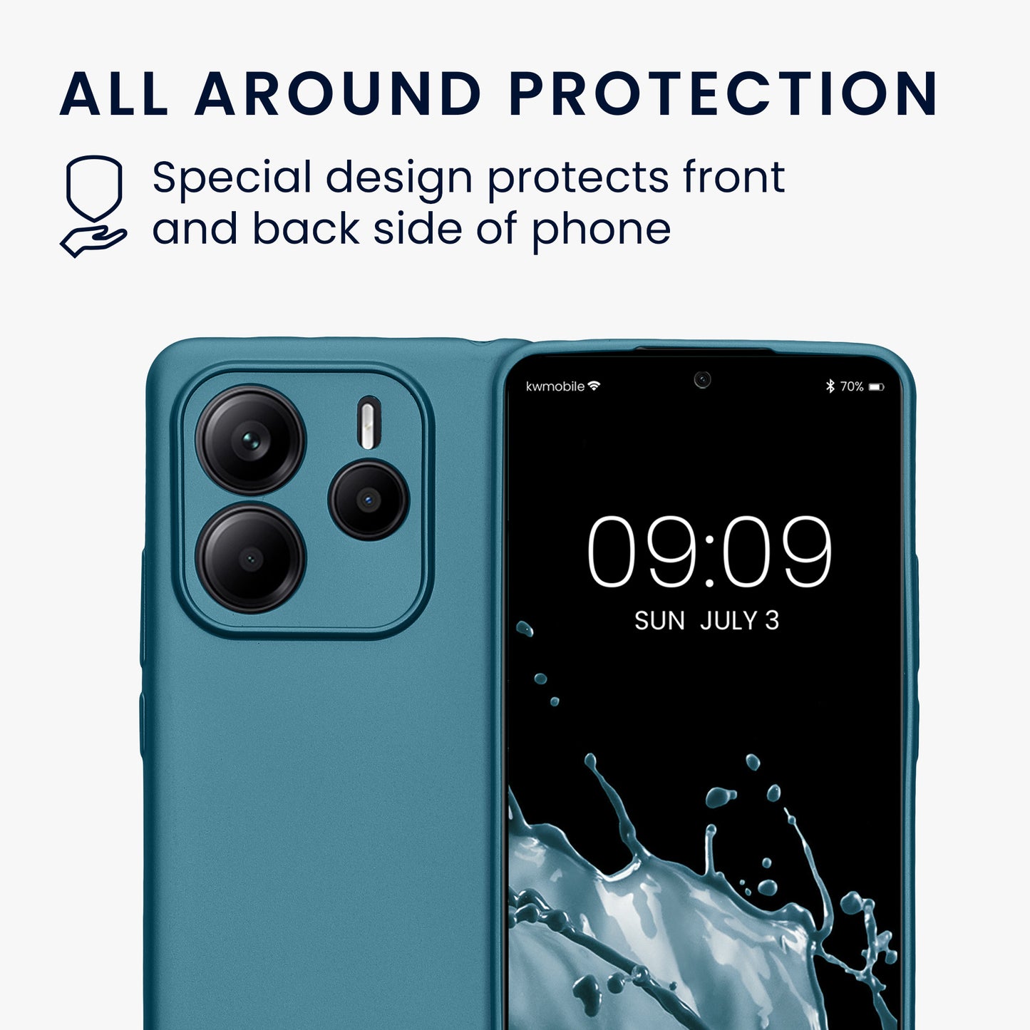 kwmobile Phone Case for Xiaomi Redmi Note 14 5G (Not for 4G) Cover - Soft Silicone Case Metallic Shimmer - Protective Cover