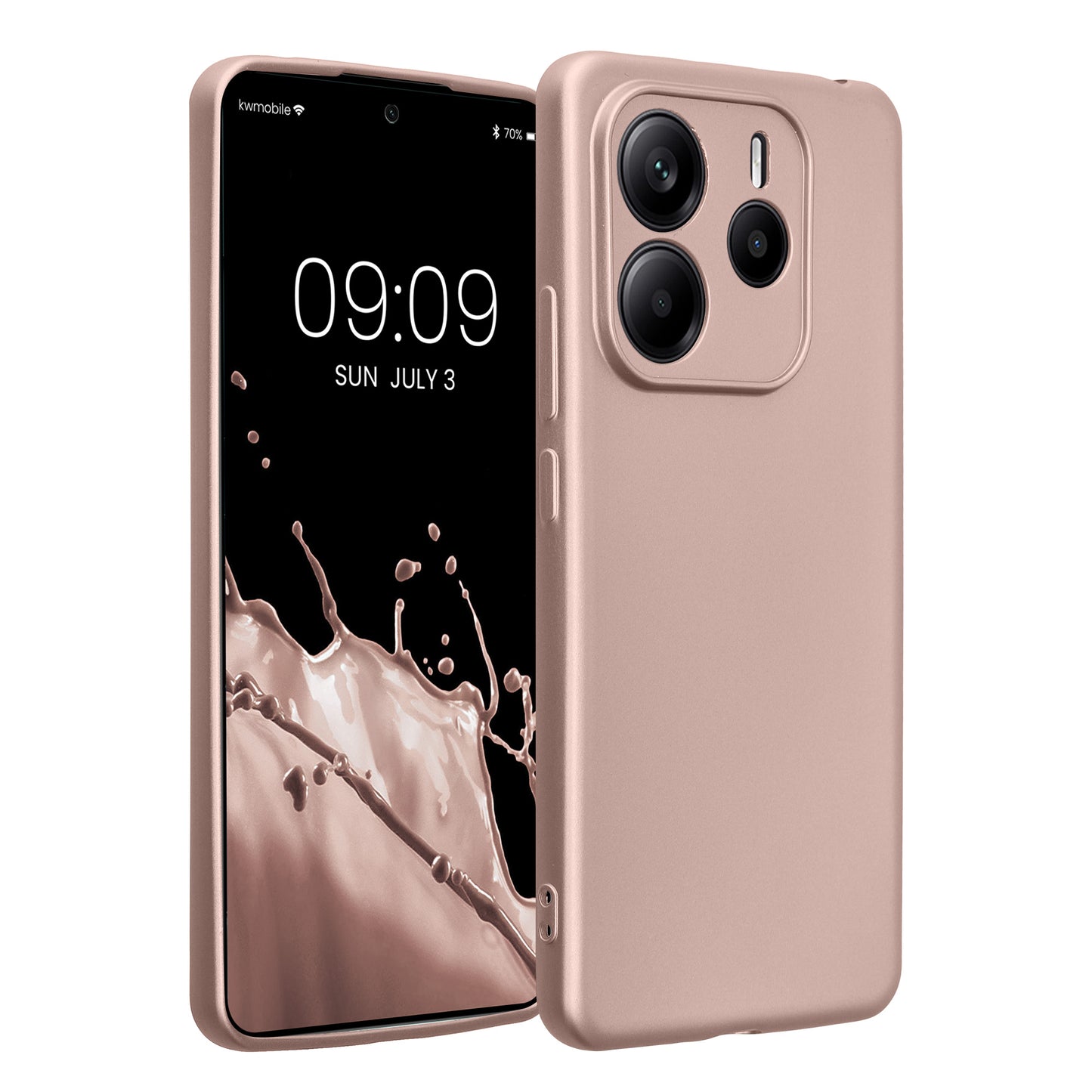kwmobile Handyhülle für Xiaomi Redmi Note 14 5G (Nicht für 4G) Hülle - weiche Silikon Case metallisch schimmernd - Schutzhülle Cover - Metallic Arctic Berry Metallic Arctic Berry  