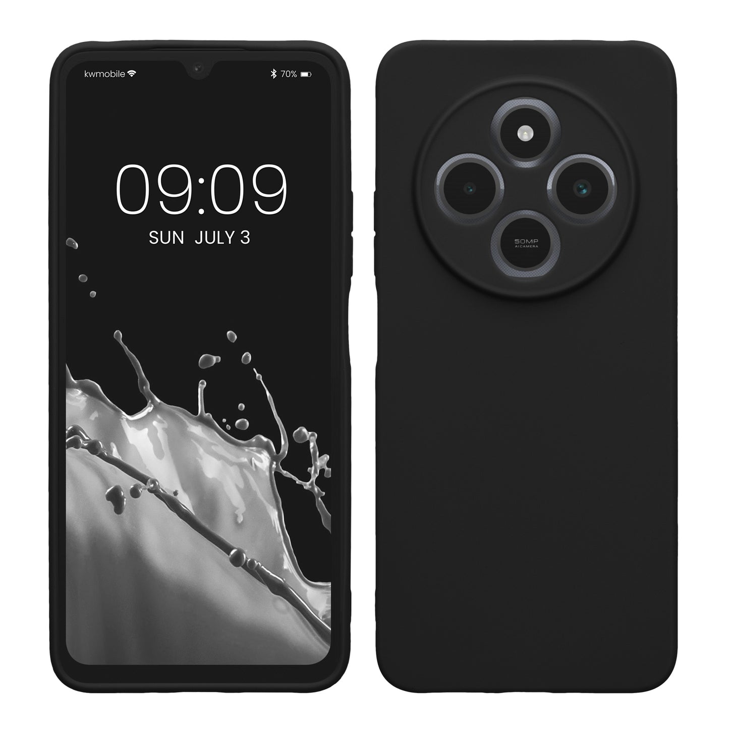kwmobile Handyhülle für Xiaomi Redmi 14C / Poco C75 Hülle - weiches Handy Silikon Case - Schutzhülle Cover - Schwarz matt Schwarz matt  