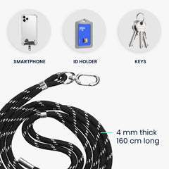 kwmobile Universal Handykette aus Nylon - universale Umhängekette für Smartphone - verstellbares Handyband zum Umhängen