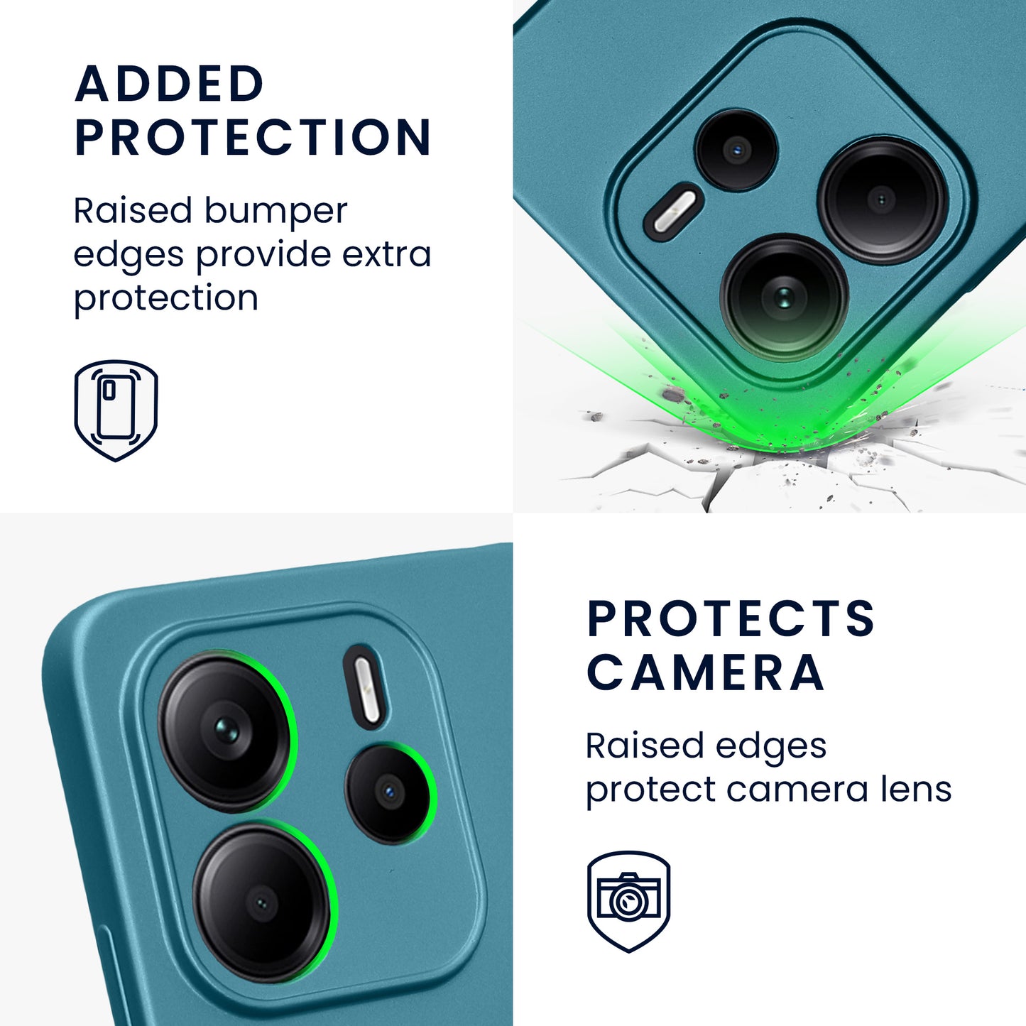 kwmobile Case for Xiaomi Redmi Note 14 4G (Not for 5G) - Soft Silicone Metallic Shimmering Cover - Protective Case
