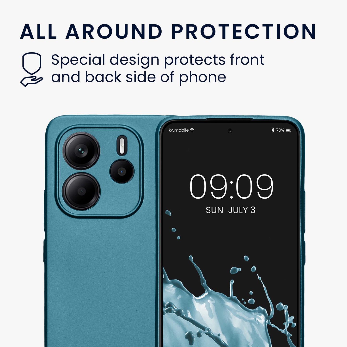 kwmobile Case for Xiaomi Redmi Note 14 4G (Not for 5G) - Soft Silicone Metallic Shimmering Cover - Protective Case