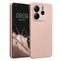 kwmobile Handyhülle für Xiaomi Redmi Note 14 4G (Nicht für 5G) Hülle - weiche Silikon Case metallisch schimmernd - Schutzhülle Cover - Metallic Rosegold Metallic Rosegold  