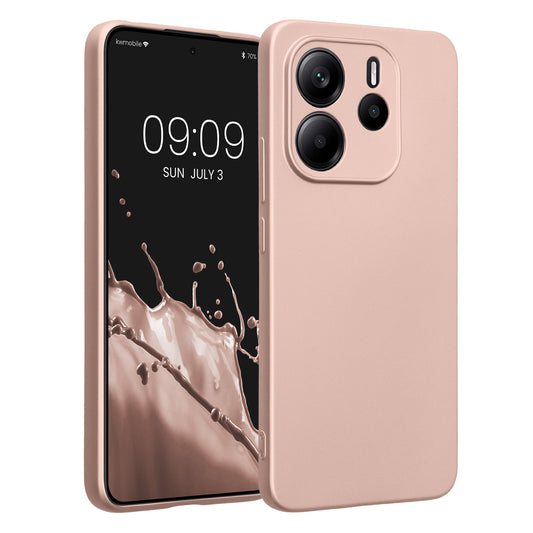 kwmobile Case for Xiaomi Redmi Note 14 4G (Not for 5G) - Soft Silicone Metallic Shimmering Cover - Protective Case