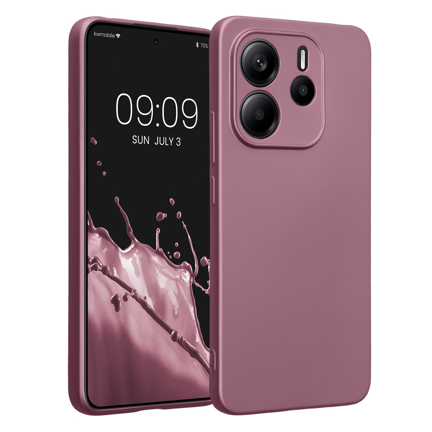 kwmobile Handyhülle für Xiaomi Redmi Note 14 4G (Nicht für 5G) Hülle - weiche Silikon Case metallisch schimmernd - Schutzhülle Cover - Metallic Lavendel Metallic Lavendel  