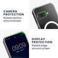 Google Pixel 9a Clear Phone Case with TPU Bumper with MagSafe and Corner Protection