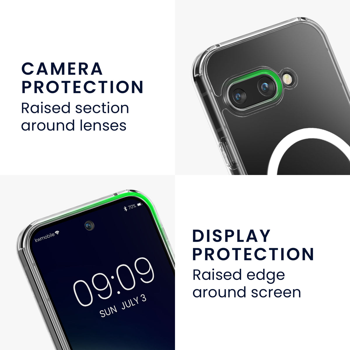 Google Pixel 9a Clear Phone Case with TPU Bumper with MagSafe and Corner Protection