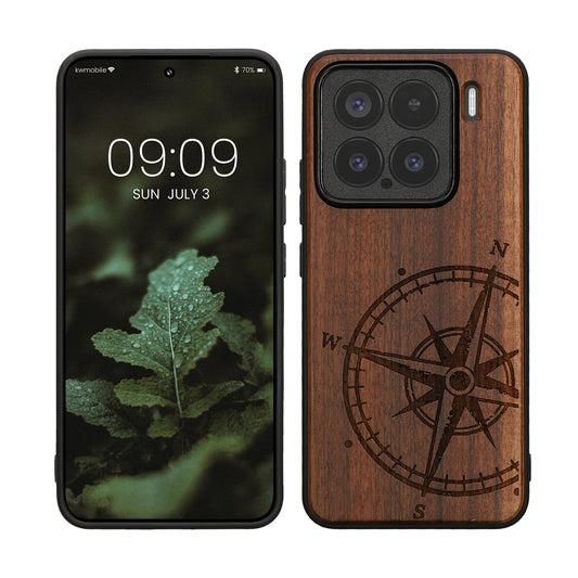 kwmobile Case Compatible with Xiaomi 15 Case Phone Cover TPU Phone Case Compass Vintage