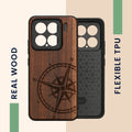 kwmobile Case Compatible with Xiaomi 15 Case Phone Cover TPU Phone Case Compass Vintage