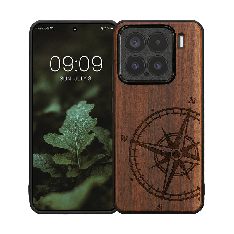 kwmobile Case Compatible with Xiaomi 15 Case Phone Cover TPU Phone Case Compass Vintage
