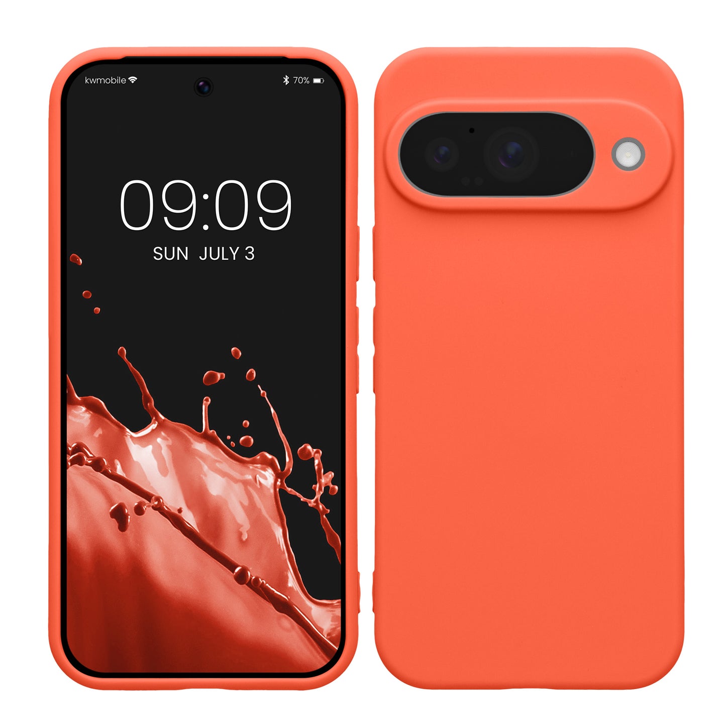 kwmobile Handyhülle für Google Pixel 10 Hülle - weiches Handy Silikon Case - Schutzhülle Cover - Leuchtende Koralle Leuchtende Koralle  