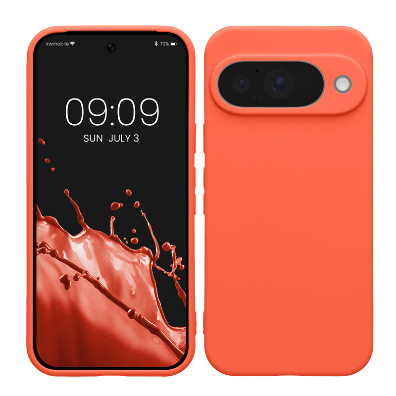 kwmobile Handyhülle für Google Pixel 10 Hülle - weiches Handy Silikon Case - Schutzhülle Cover - Leuchtende Koralle Leuchtende Koralle  