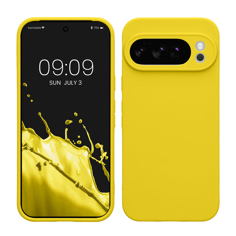 kwmobile Handyhülle für Google Pixel 10 Pro Hülle - weiches Handy Silikon Case - Schutzhülle Cover - Strahlend Gelb Strahlend Gelb  
