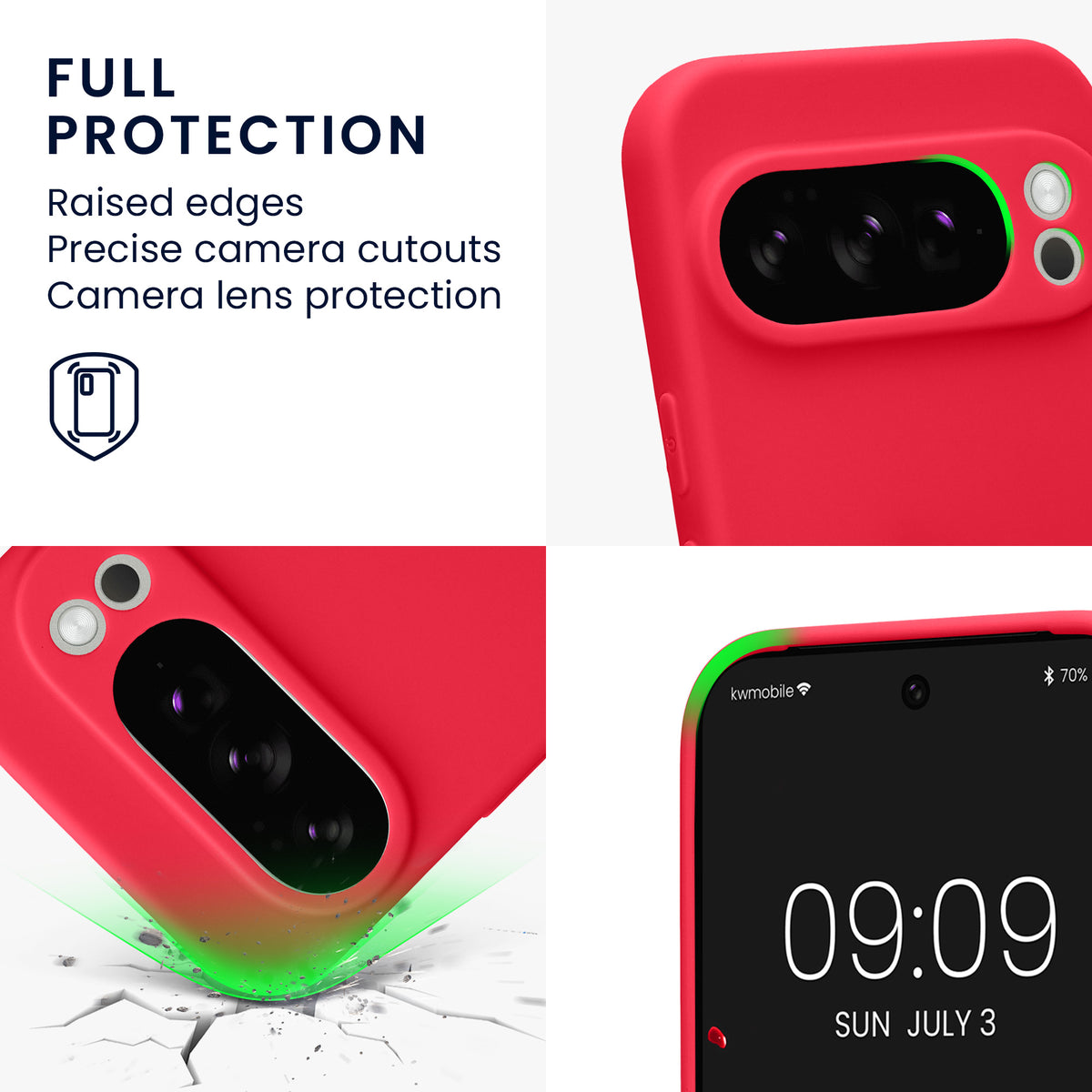kwmobile Case for Google Pixel 10 Pro - Soft Cell Phone Silicone Case Protective Cover