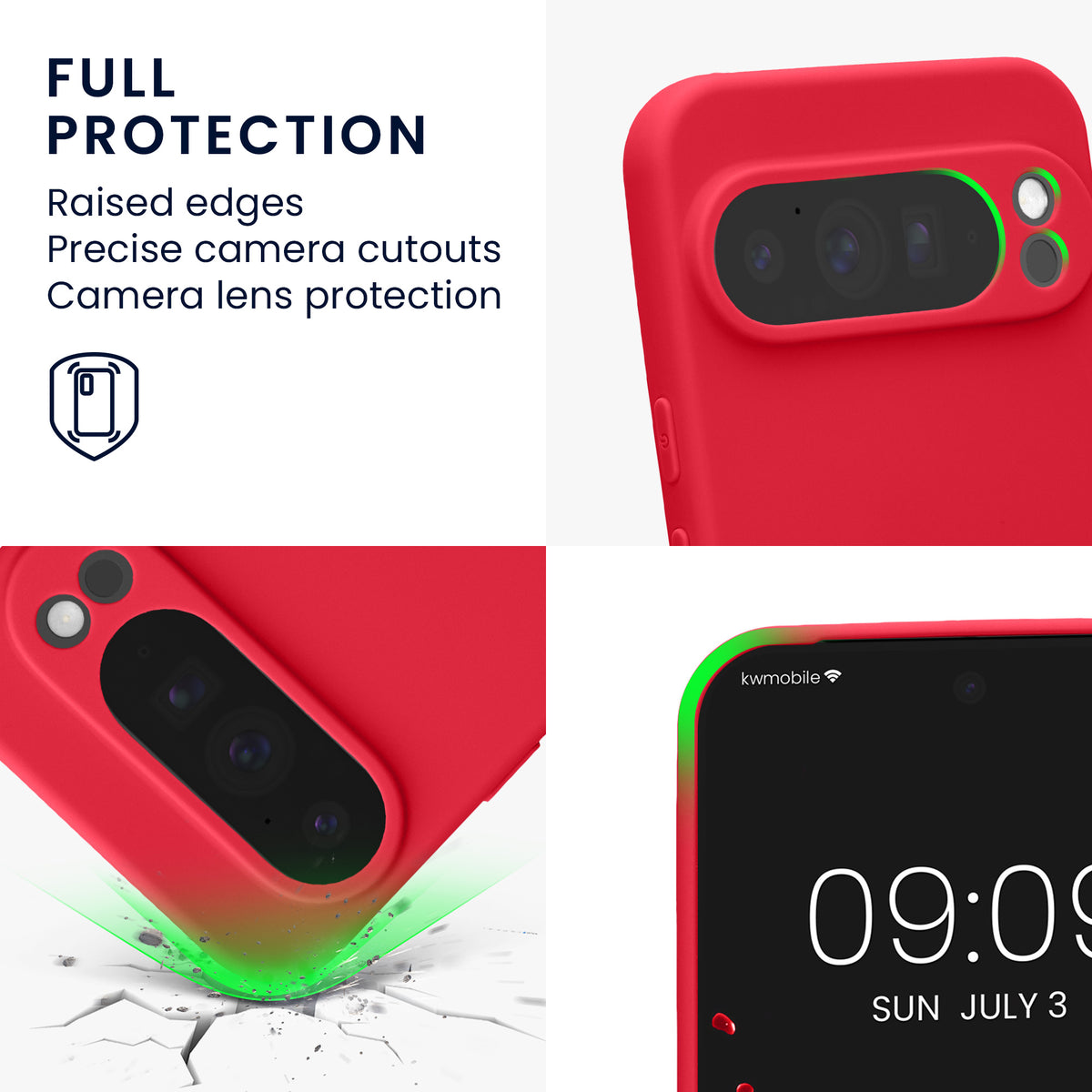 kwmobile Phone Case for Google Pixel 10 Pro XL Case - Soft Mobile Phone Silicone Case - Protective Cover