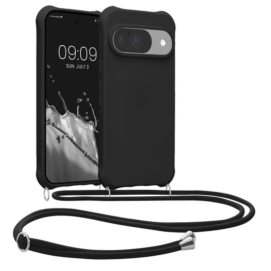 kwmobile Necklace Case compatible with Google Pixel 10 / Pixel 10 Pro - Cover with Lanyard - Silicone Protective Case