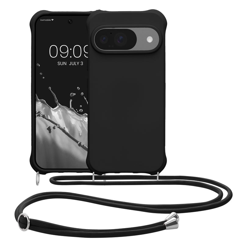 kwmobile Necklace Case compatible with Google Pixel 10 / Pixel 10 Pro - Cover with Lanyard - Silicone Protective Case