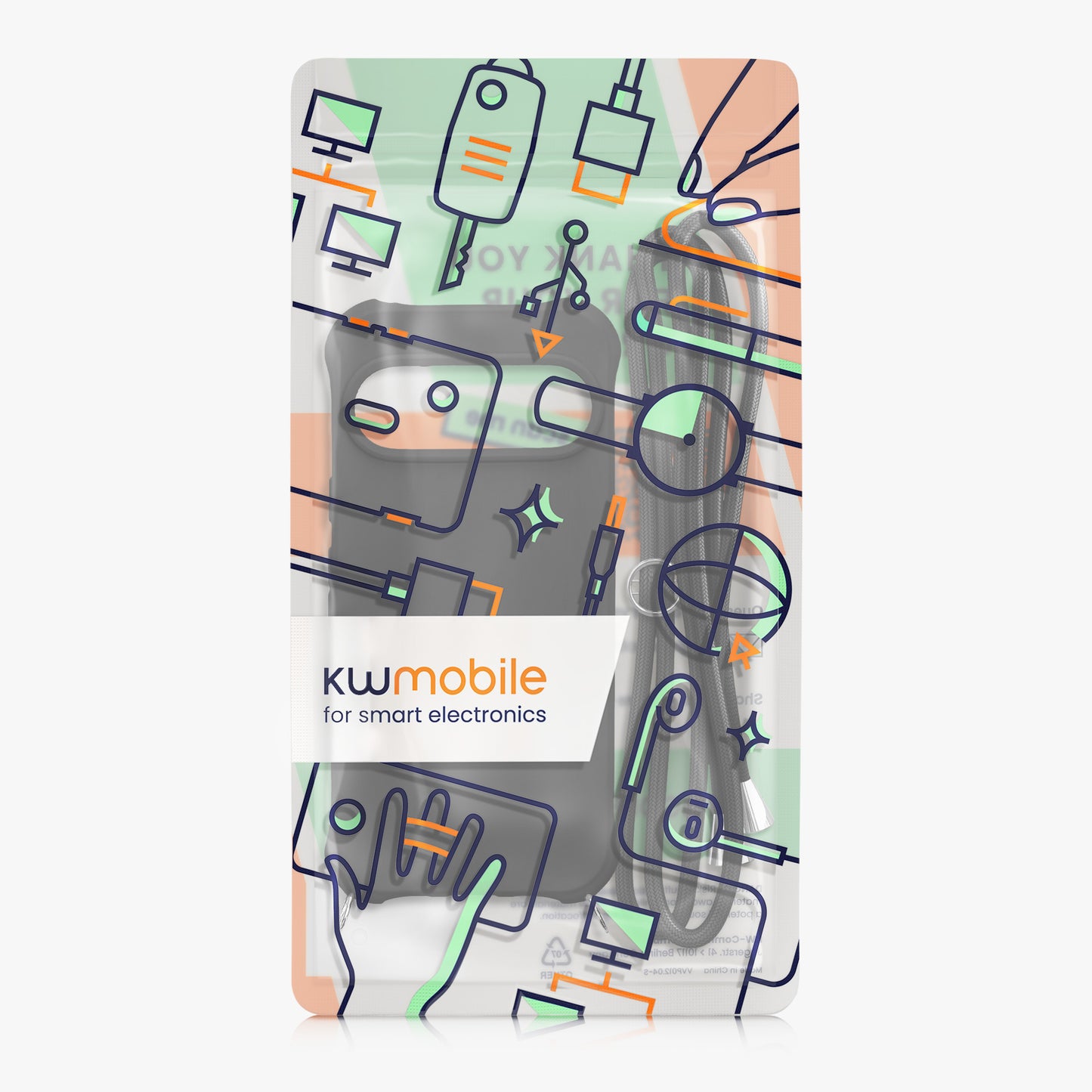 kwmobile Necklace Case compatible with Google Pixel 10 / Pixel 10 Pro - Cover with Lanyard - Silicone Protective Case