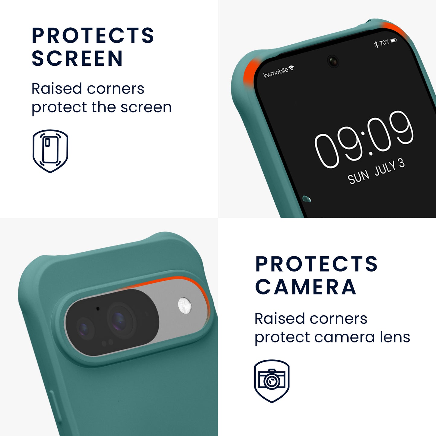 kwmobile Necklace Case compatible with Google Pixel 10 / Pixel 10 Pro - Cover with Lanyard - Silicone Protective Case